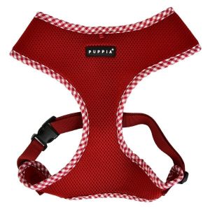 Puppia Vivien Check Harness model A wine