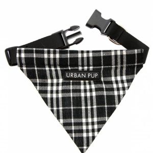 Urban Pup Black & White Tartan Bandana