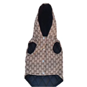 Honden bodywarmer GG print beige