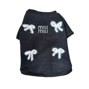 Hondentrui met strikjes zwart