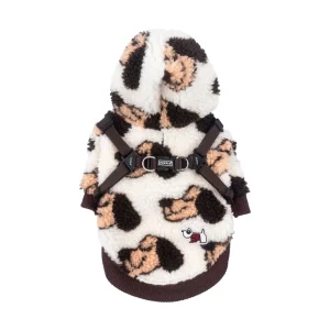 Puppia Max Hoody Jacket Harness Brown - Warm Hondenjasje met Geïntegreerd Tuig