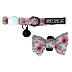 Little Kitty Cat Collar & Bow Tie Fancy Florals