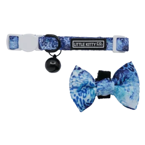 Little Kitty Cat Collar & Bow Tie Snakeskin