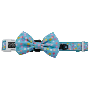Big and Little Dogs Collar & Bow-tie Blue Confetti