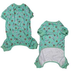 Big and Little Dogs Onesie Pyjama Milk & Cookies