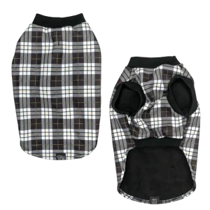Big and Little Dogs Fleece Pyjama Black Plaid
