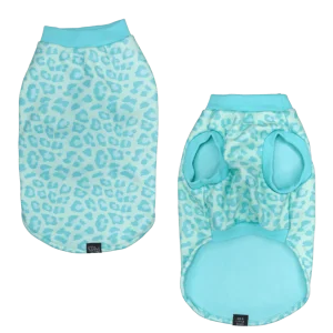 Big and Little Dogs Fleece Pyjama Turquoise Leopard