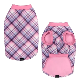 Big and Little Dogs Fleece Pyjama Purple & Pink Plaid