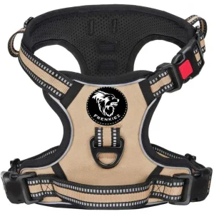 Frenkiez reflective Y tuig no pull dogharness beige