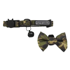 Little Kitty Cat Collar & Bow Tie Cool Cat Camo