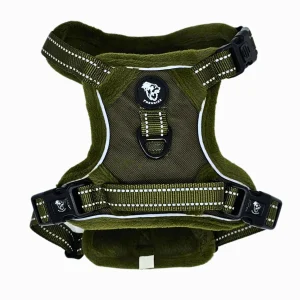 Frenkiez Teddy Reflective Y Tuig No Pull - Army Green Hondenharnas