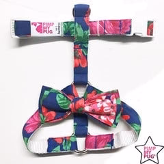 Harness blue flowers bowtie
