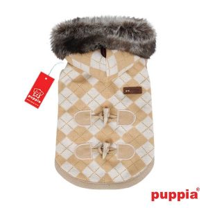 Puppia Argyle Mode hondenjasje beige ( M)