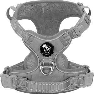 Frenkiez Y tuig dogharness reflective Grey ( matching straps )
