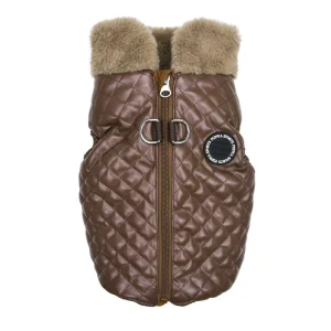 Puppia Dia Quilted Vest Jumper harnas hondenjas Brown