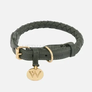 William Walker - Lederen halsband Twisted Dark Moss