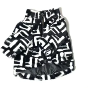 Zacht jasje met FF print zwart/wit